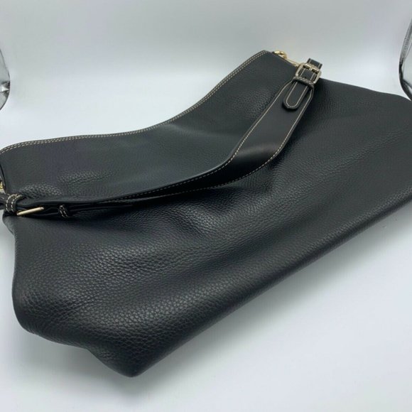 Dooney & Bourke Handbags - Dooney & Bourke Lrg Hobo Black Pebbled Leather Shoulder Bag With Dust Cover Bag